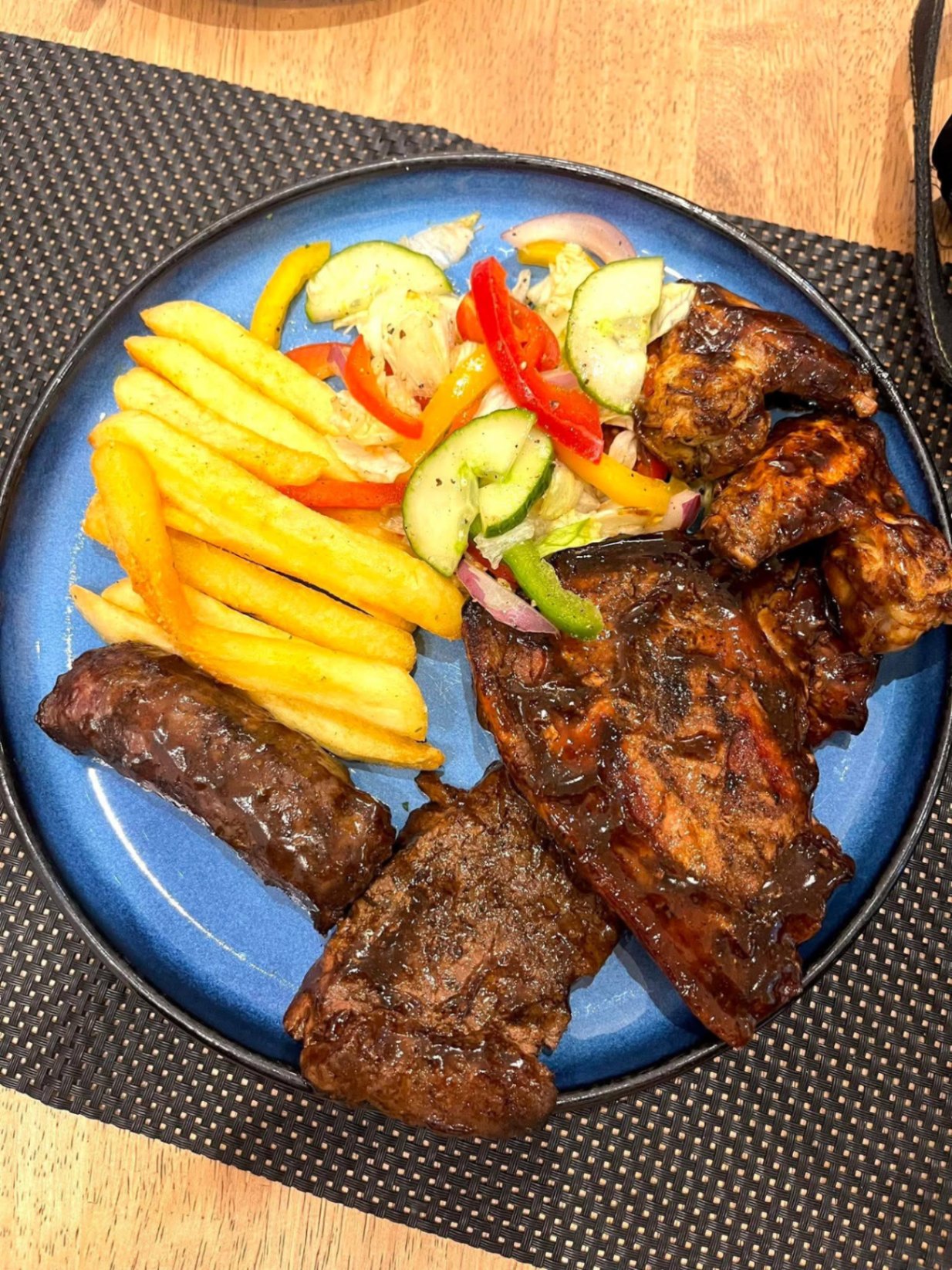 BBQ ribs and chicken platter